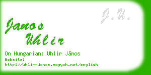 janos uhlir business card